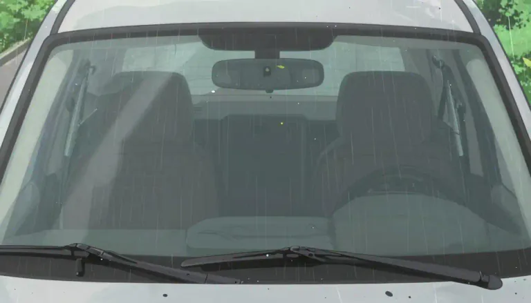 Visual representation of "windscreen" - The front glass window of a vehicle that protects passengers from wind, rain, and flying debris while driving.