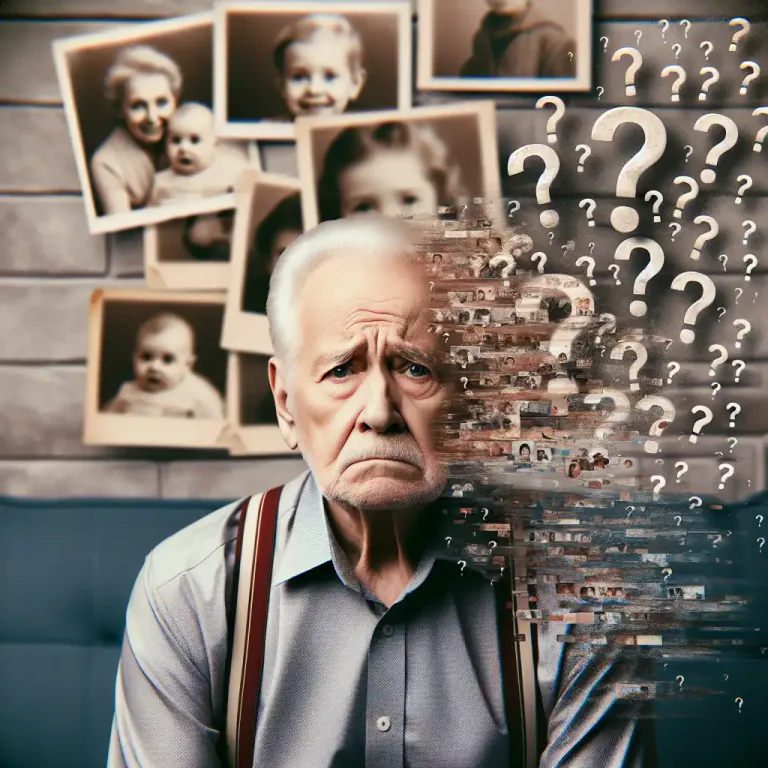 Visual representation of "senile" - Experiencing loss of mental abilities, like memory, related to diseases in old age