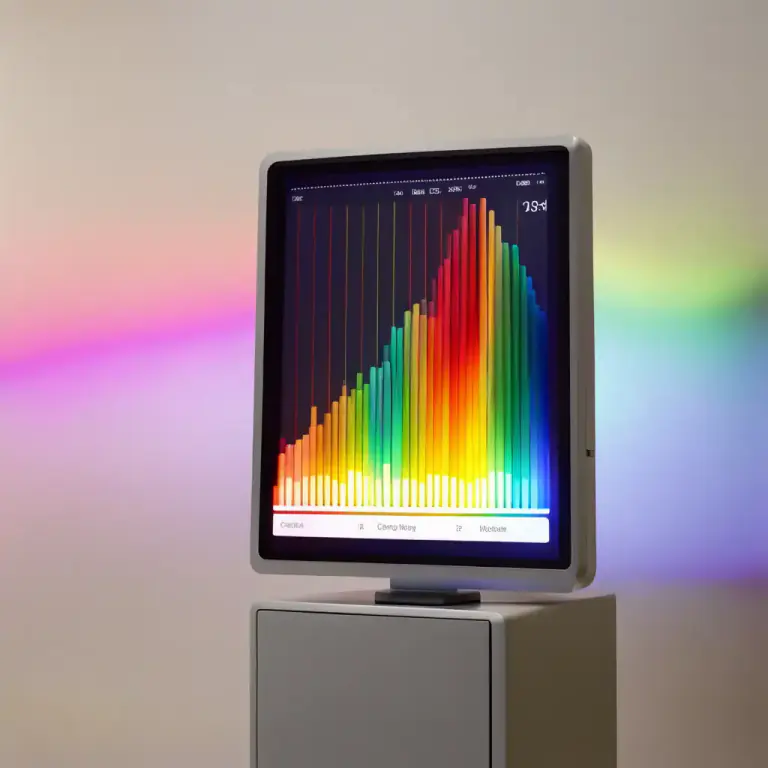 Visual representation of "spectrum" - A graphical representation of the intensities of the different parts of this range