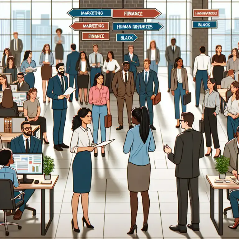 Visual representation of "departmental" - Having to do with a part or division within a larger system.
