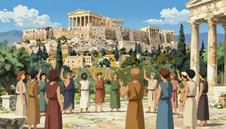 Visual representation of "athenian" - Relating to Athens, particularly as it pertains to the culture or citizens of ancient Athens.