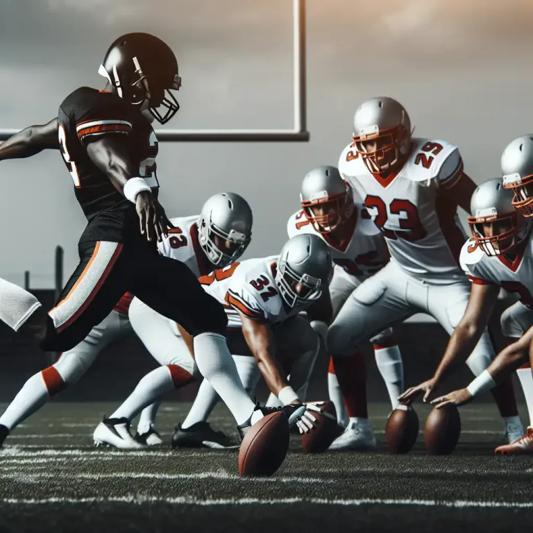 Visual representation of "punt" - In American football, to kick the ball to the other team instead of trying to move it again.
