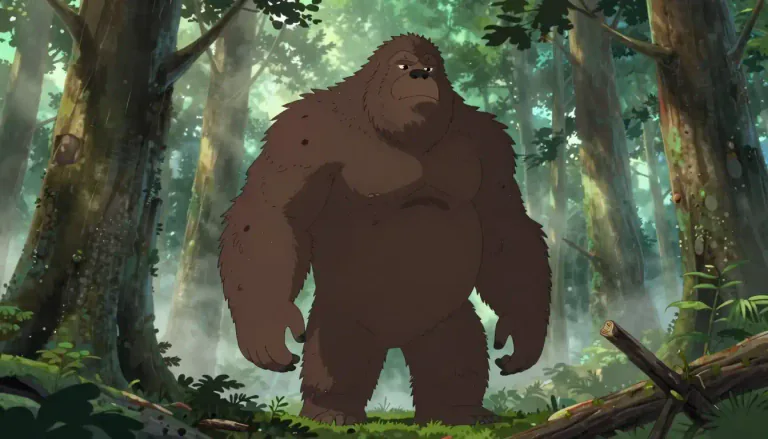 Visual representation of "sasquatch" - A legendary creature resembling a large hairy humanoid, often reported in the forests of North America.