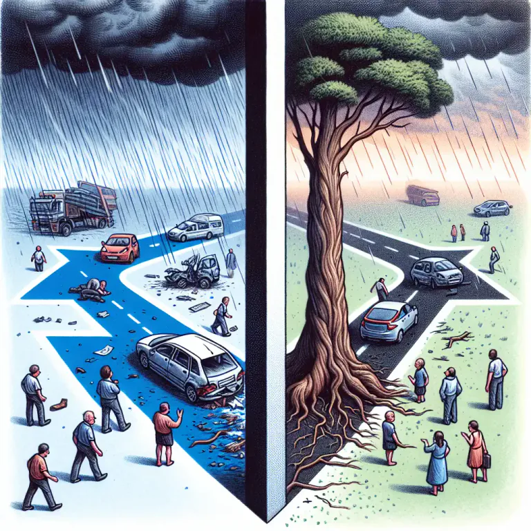 Visual representation of "coincidental" - Having a relationship or connection between two or more events or situations.