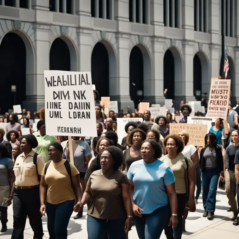 Visual representation of "on the march" - Used to refer to a group of people making a public protest.