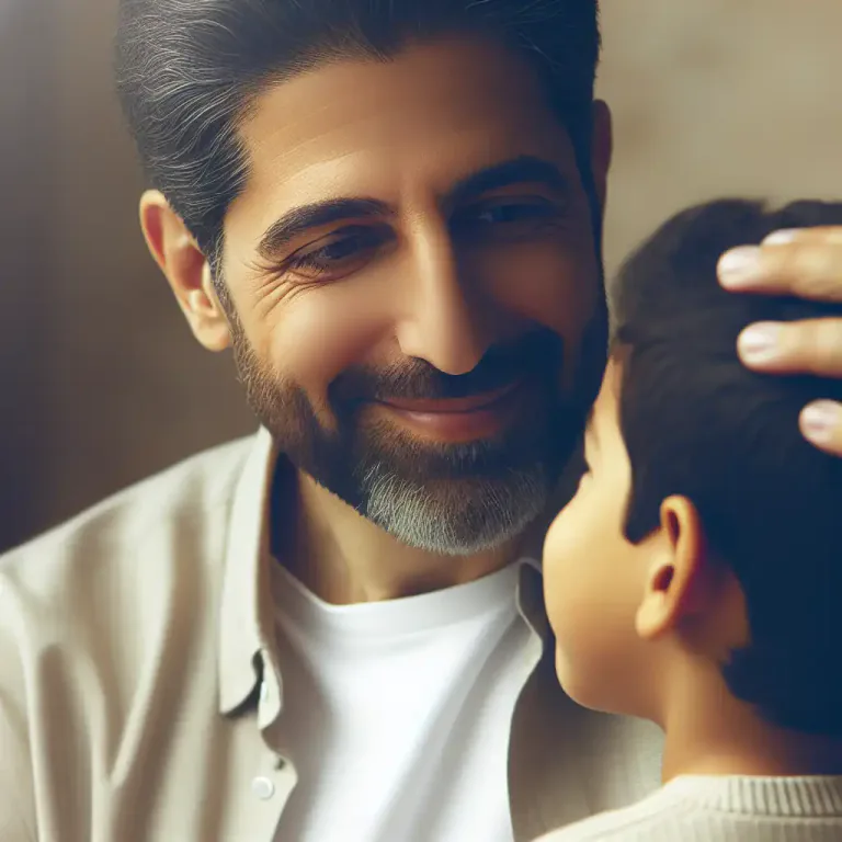Visual representation of "paternal" - Thinking or behaving like a good father