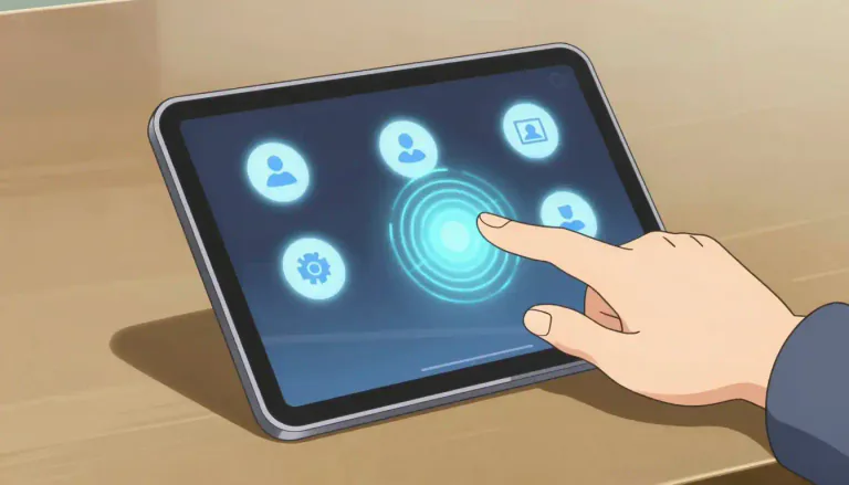 Visual representation of "itouch" - A device or technology that allows users to manipulate interfaces through touch rather than mechanical buttons or controllers.