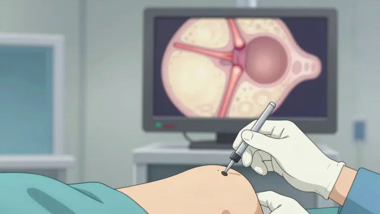 Visual representation of "arthroscope" - An arthroscope is a tool used by doctors to look inside a joint, such as the knee or shoulder, using a small camera.