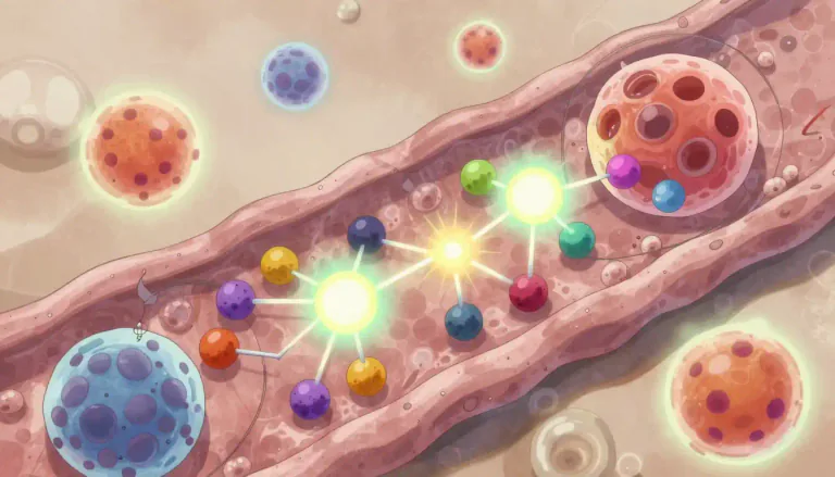 Visual representation of "lectin" - A type of protein that binds carbohydrates, often found in plants, which can affect cellular interactions and immune response.