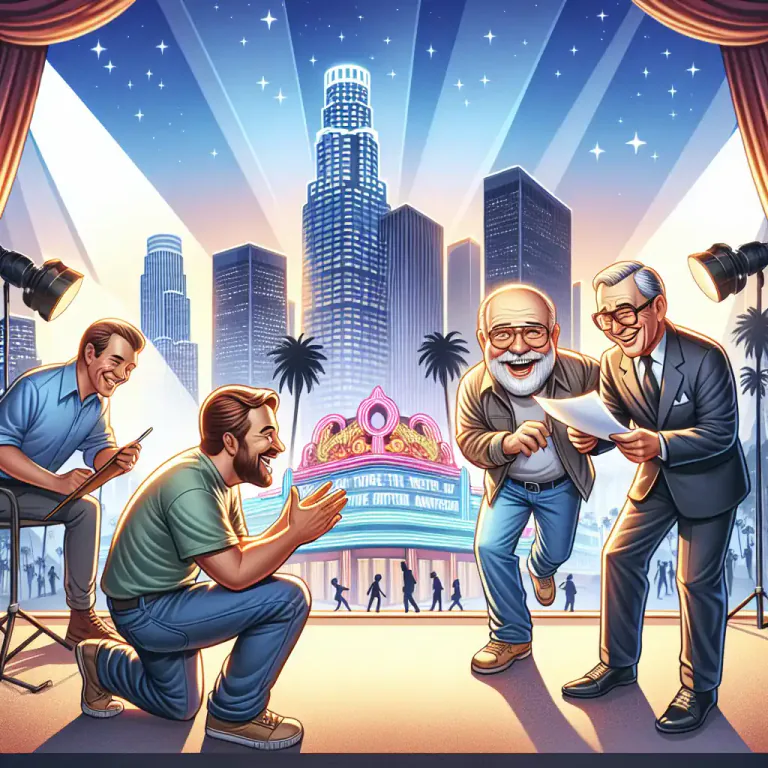 Visual representation of "comedy" - The profession of creating, acting in, or directing comedies.