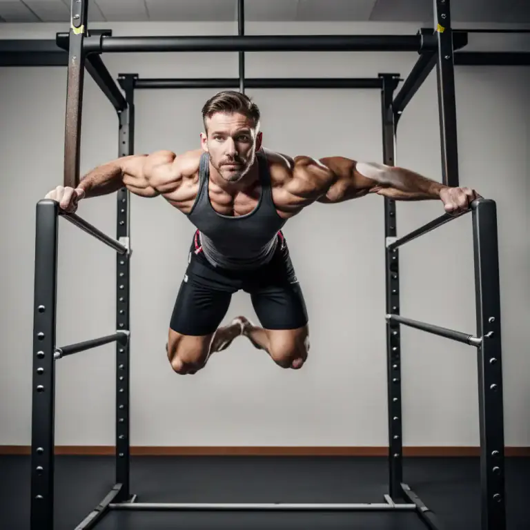 Visual representation of "chin" - To touch or press with the chin (as in exercise or gymnastics).
