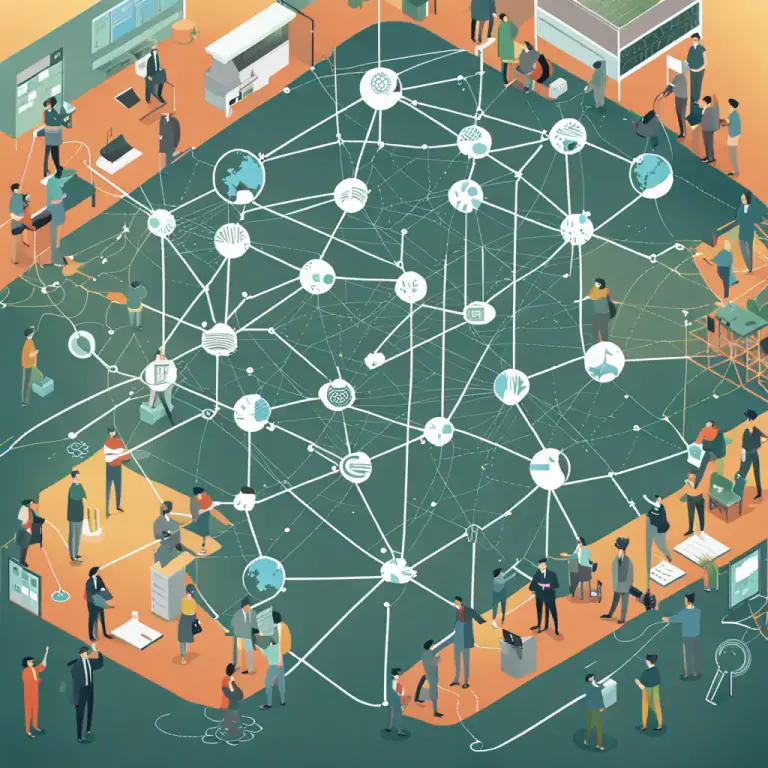 Visual representation of "ecosystem" - A complex network or interconnected system.