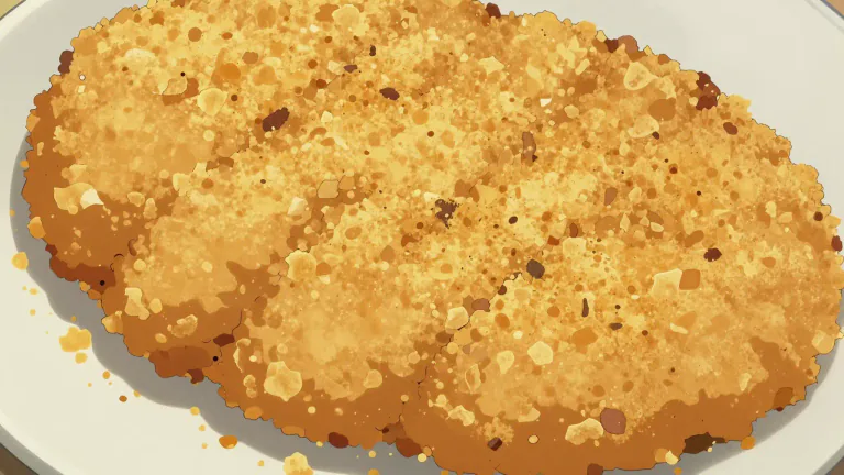 Visual representation of "breaded" - Covered with crumbs or chunks of bread.
