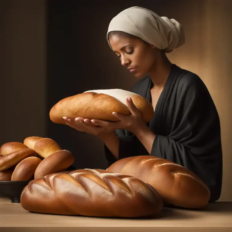 Visual representation of "the staff of life" - A thing that one relies on as a person relies on food for sustenance, especially bread.