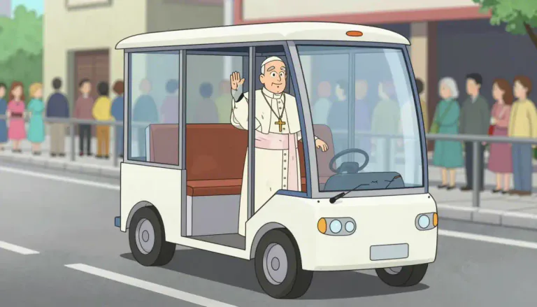 Visual representation of "popemobile" - Popemobile is a special mobile vehicle used by the Pope to travel publicly, often designed for safety and visibility.