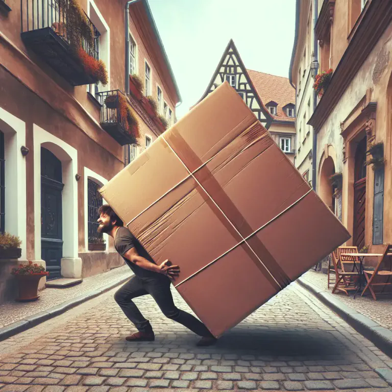 Visual representation of "ungainly" - Hard to handle or manage, especially because of size