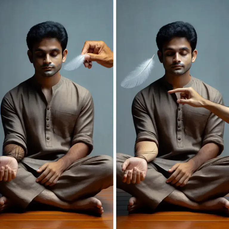 Visual representation of "unaffected" - Having no physical feeling in a part of your body