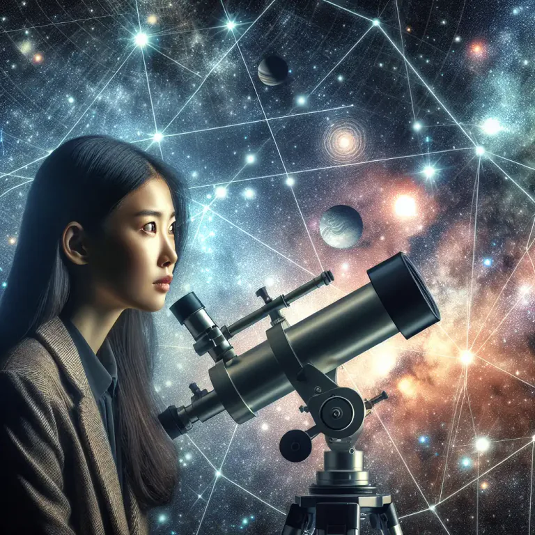 Visual representation of "parallax" - In astronomy, the difference in the apparent position of a celestial body when observed from two different points not on a straight line with the body