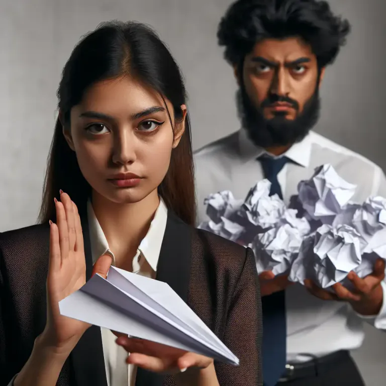 Visual representation of "dismissal" - The act of deciding that something or someone is not important and not worth considering.