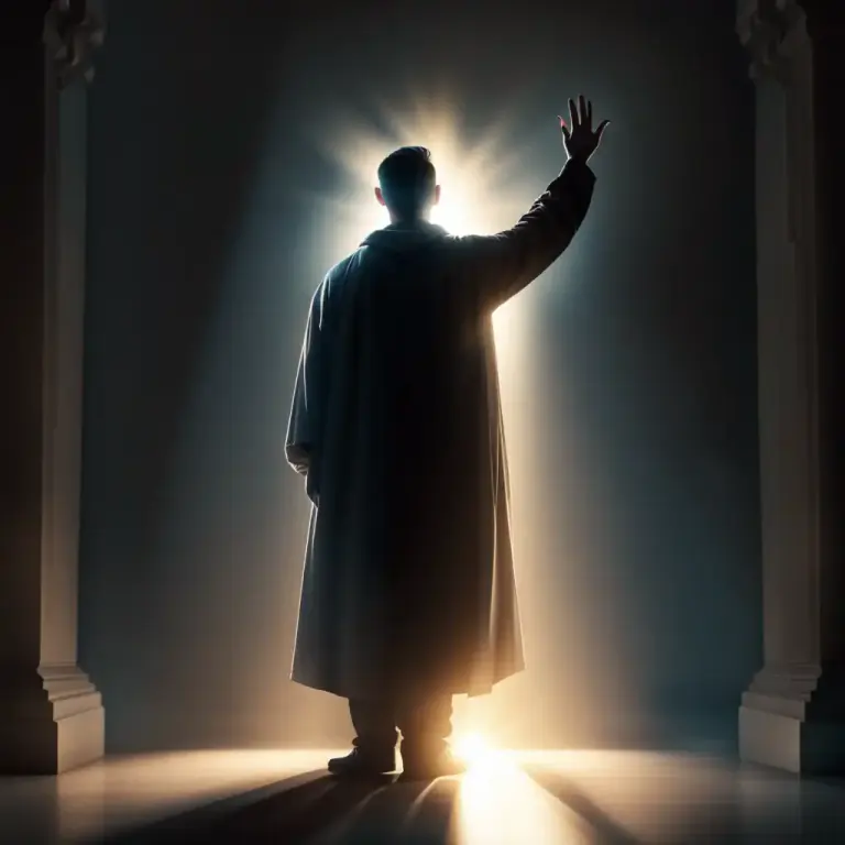 Visual representation of "take somebody’s name in vain" - To use someone's name disrespectfully, especially when talking about God or a sacred being