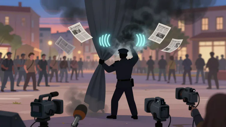 Visual representation of "blackout" - An official or voluntary ban on news or information.