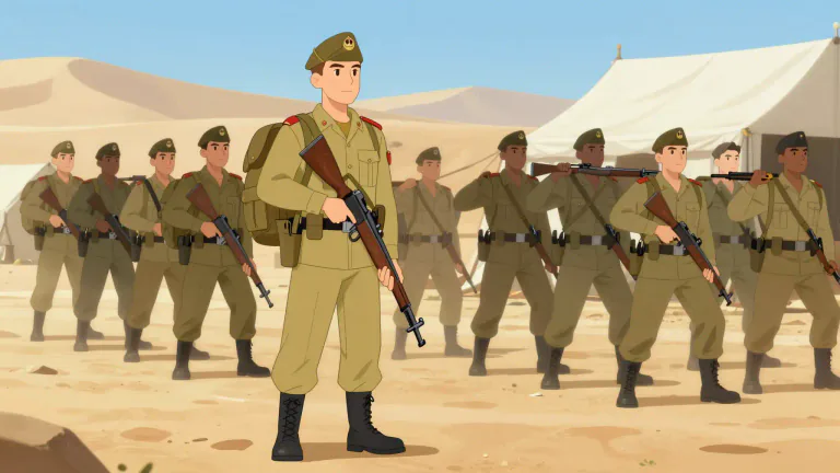 Visual representation of "legionnaire" - A member of a military unit, especially the French Foreign Legion, known for foreign recruitment.