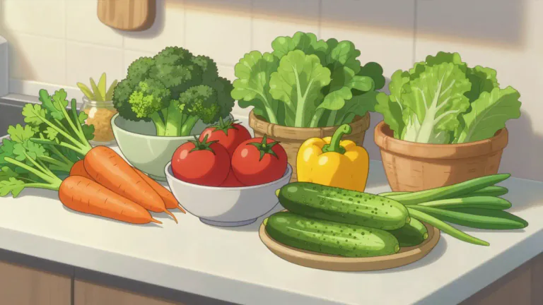 Visual representation of "veggie" - A word used for vegetables.