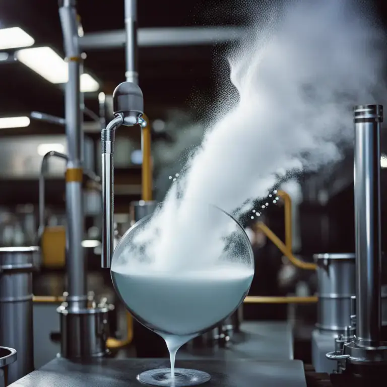 Visual representation of "react" - To change chemically as a result of another substance or condition.