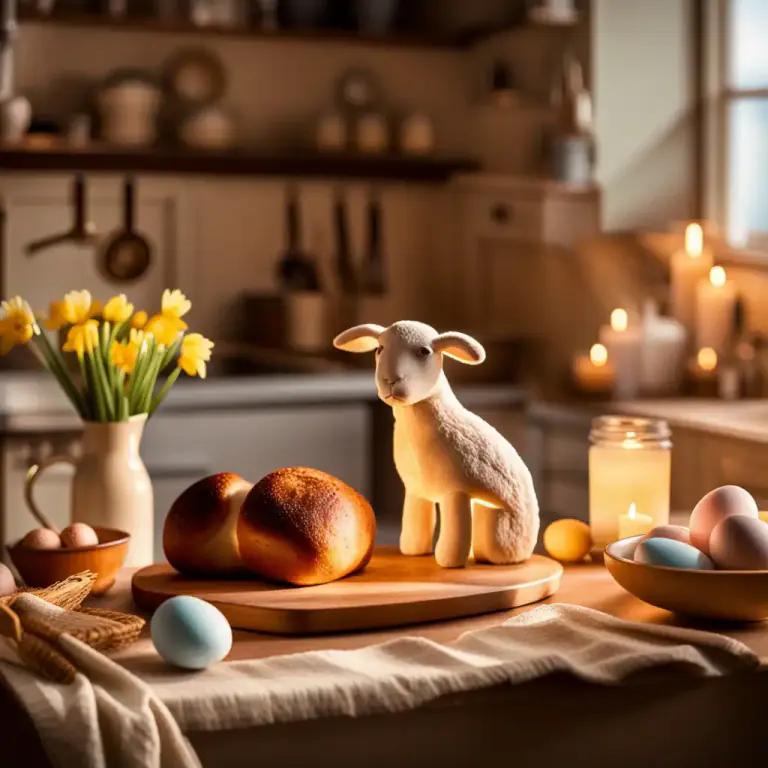 Visual representation of "lamb" - A type of sweet bread shaped like a lamb traditionally made for Easter