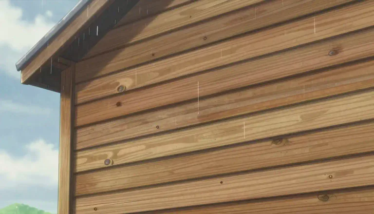 Visual representation of "weatherboard" - A type of wooden siding used to cover the outside of a building to protect it from the weather.