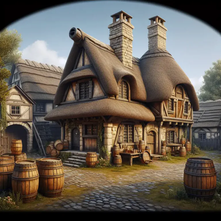 Visual representation of "brewhouse" - A building or part of a building where beer is made, often within a domestic context.