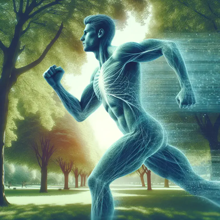 Visual representation of "aerobics" - Related to improving the efficiency of the body's intake of oxygen.