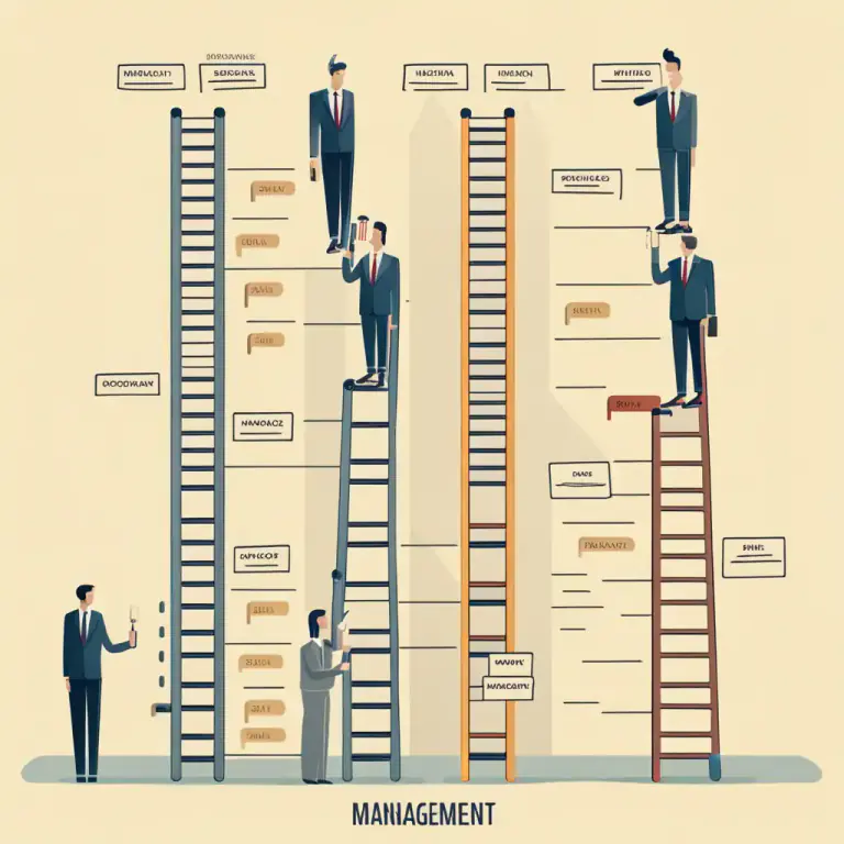 Visual representation of "layer" - A level of hierarchy, rank, or authority in an organization or system