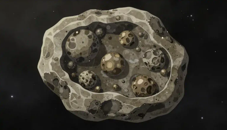 Visual representation of "chondrite" - Chondrites are a type of stony meteorite characterized by the presence of chondrules, which are small, round particles formed during the early solar system.