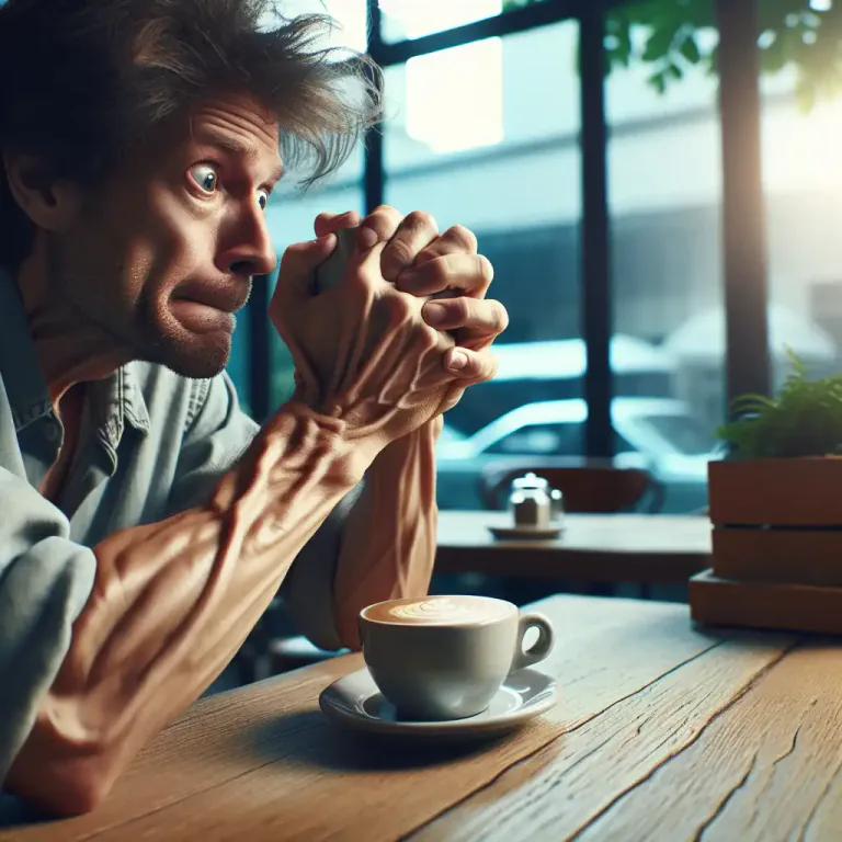 Visual representation of "twitcher" - Someone who twitches or jerks uncontrollably, often due to a nervous condition or stress.