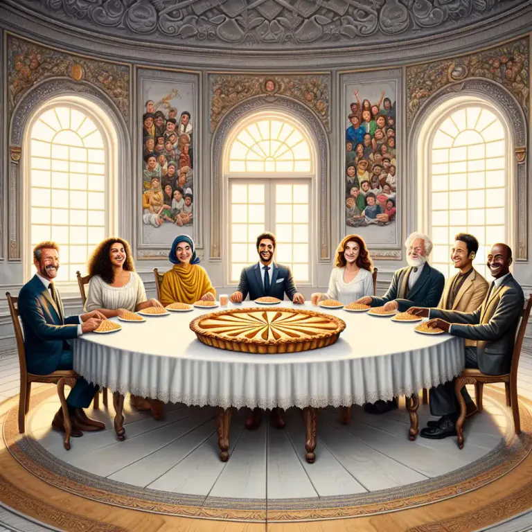 Visual representation of "share" - A part or portion of something that is divided among people