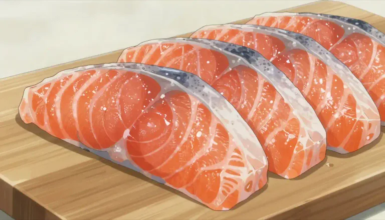 Visual representation of "lox" - Lox is a fillet of brined salmon that is often used as a topping on bagels.