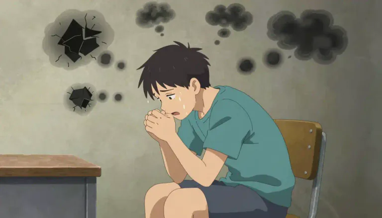 Visual representation of "worrier" - A person who worries a lot or is always fearful and anxious.