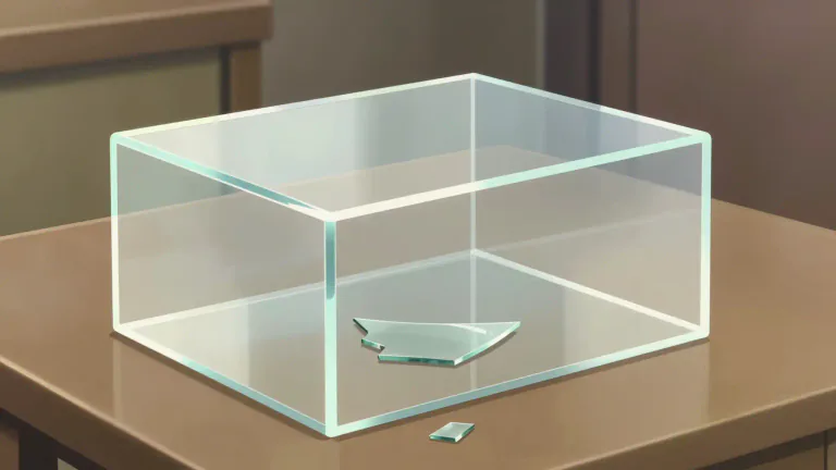Visual representation of "plexiglas" - Plexiglas is a type of transparent plastic that is used as an alternative to glass because it is lighter and stronger.