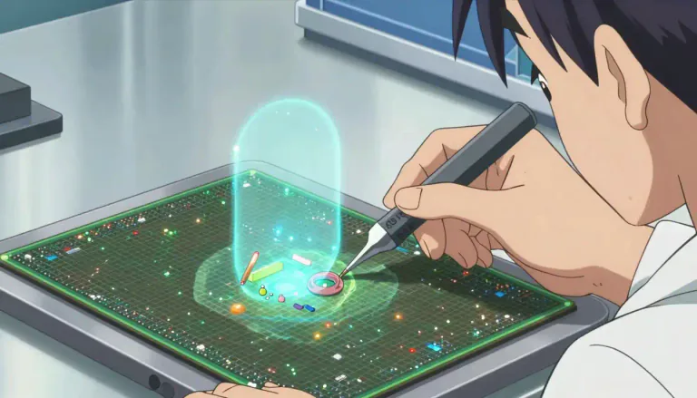 Visual representation of "nanofabrication" - The process of creating structures or devices at the nanometer scale, usually involving materials that are manipulated to achieve desired properties.