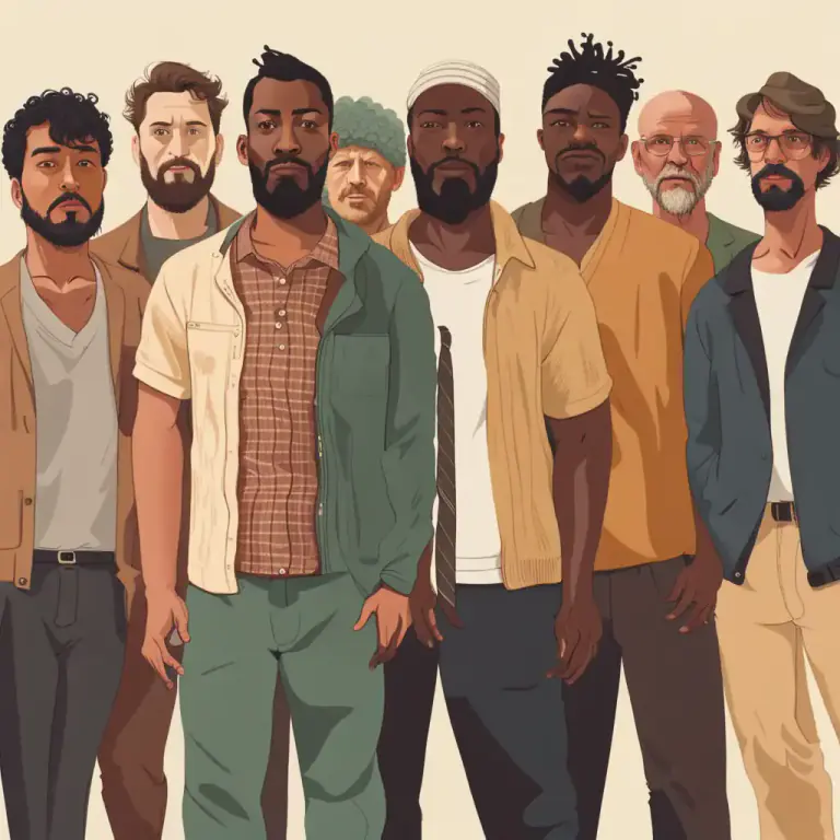 Visual representation of "manhood" - The men of a country or society viewed collectively.
