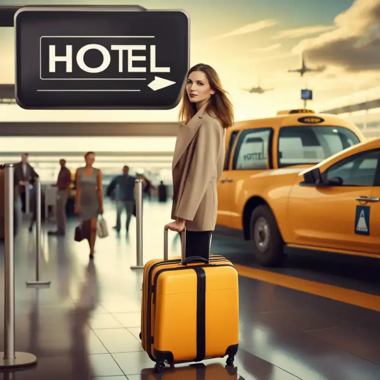 Visual representation of "taxi" - To travel by taxi.