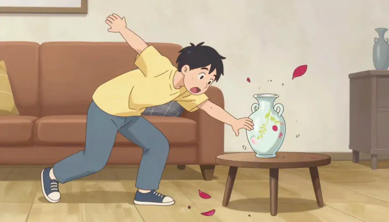 Visual representation of "clumsiness" - The quality of being awkward in handling things or moving, often causing things to fall or break.