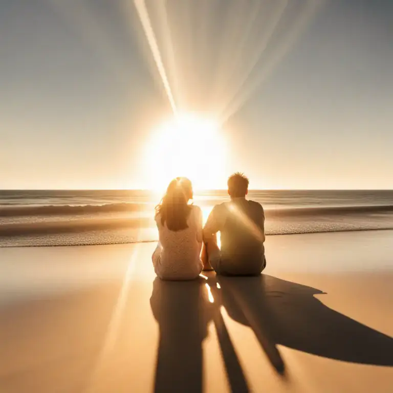 Visual representation of "beat down" - To shine strongly and directly, especially of the sun.