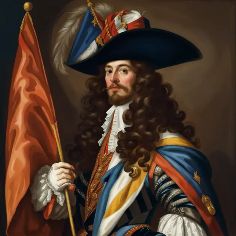 Visual representation of "cavalier" - A supporter of King Charles I in the English Civil War.