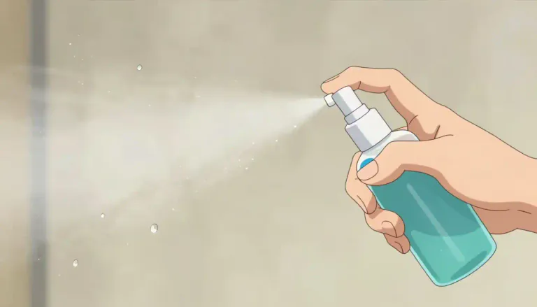 Visual representation of "spritz" - A small amount of liquid sprayed onto a surface or object, often used to add moisture or scent.