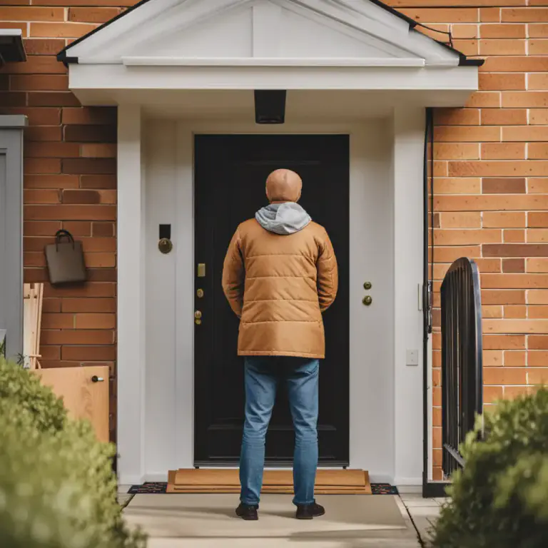 Visual representation of "call on" - To visit someone