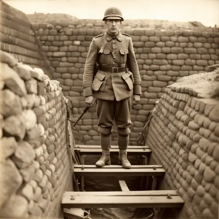 Visual representation of "banquette" - A raised platform or step along the inside of a fortification or trench for soldiers to step on for firing