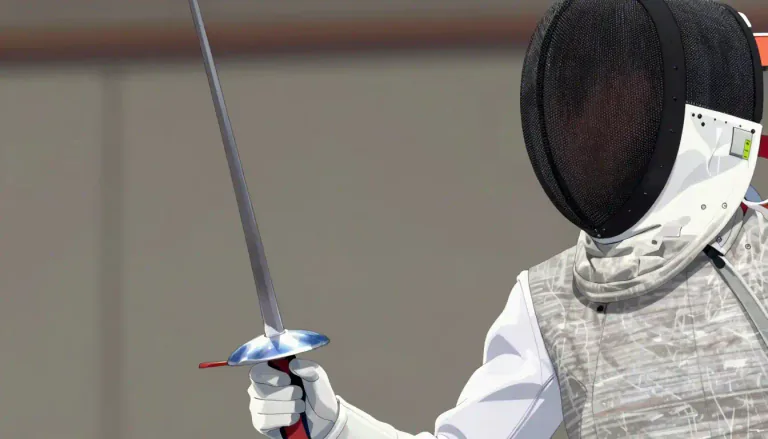 Visual representation of "epee" - A type of sword used in fencing that has a stiff blade and is thicker than the foil.