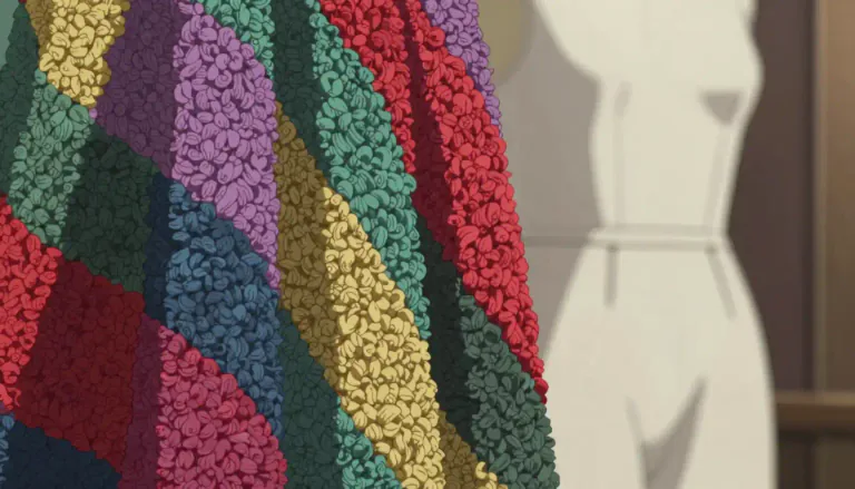 Visual representation of "boucle" - A yarn or fabric that has a looped texture, usually used in the making of clothing.